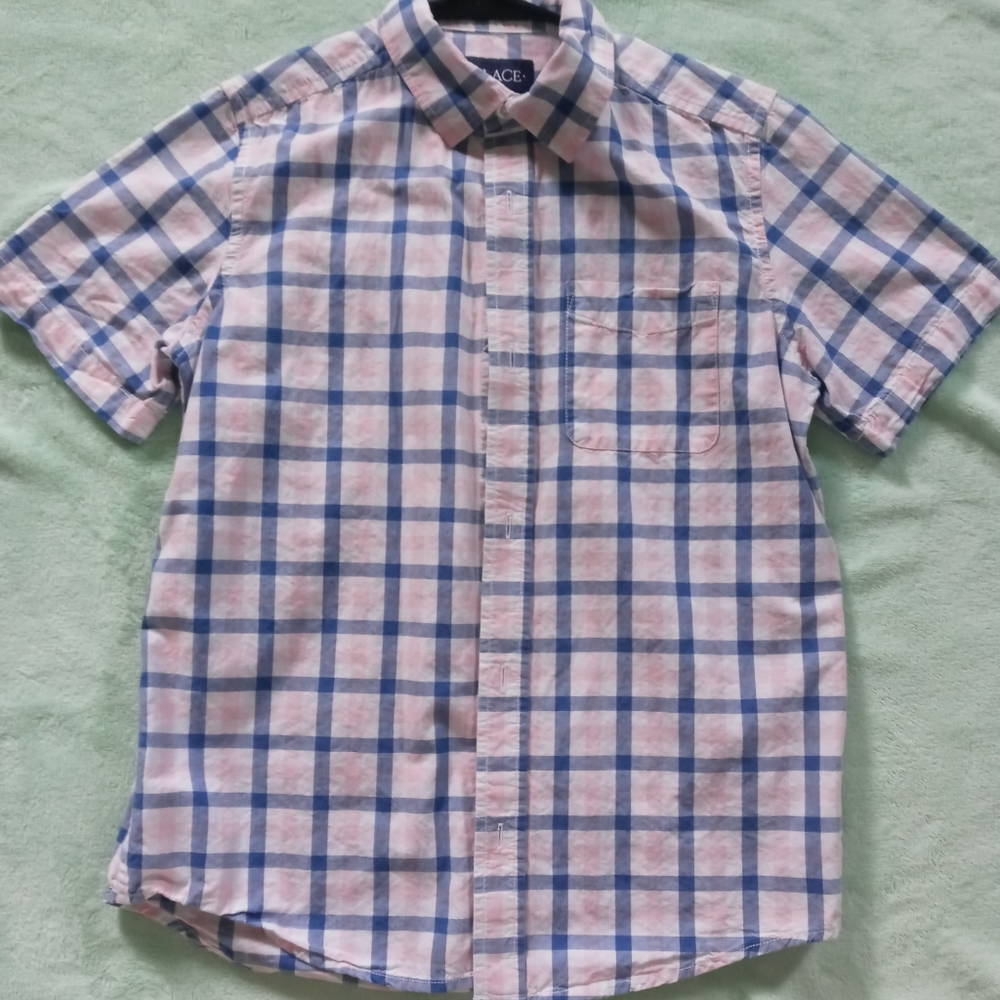 Boys Children's Place Pink and Blue Button Down